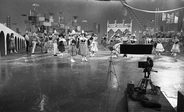 Dreharbeiten zum Film "Die große Kür" in der Wiener Stadthalle. 22. Juni 1964