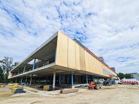 Ein Foto von der Dachgleich der Sport Arena. 